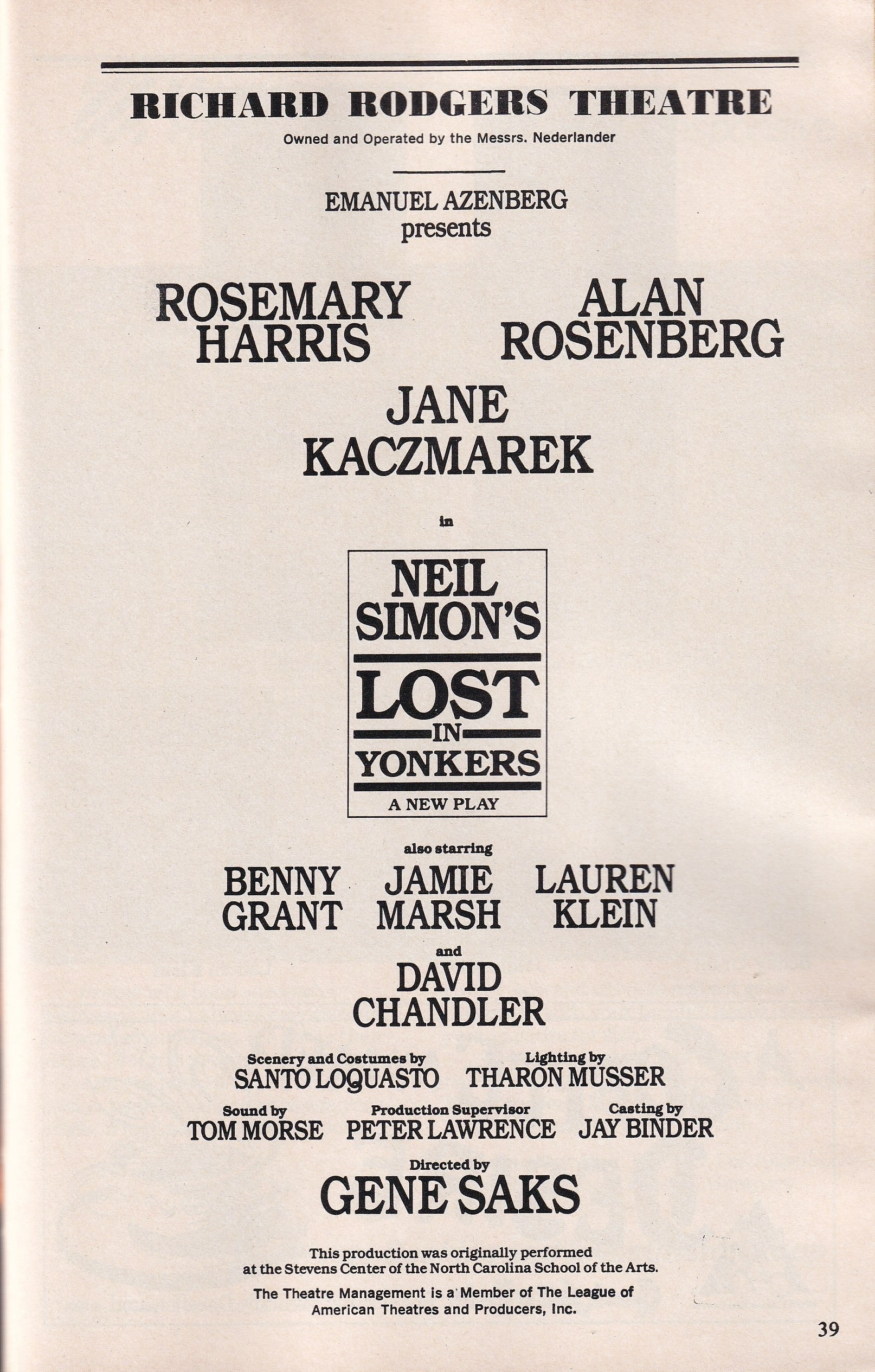 Lost in Yonkers (1991)